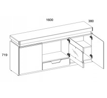 Тумба под ТВ Torino 1V2D1S Тумба под ТВ Torino 1V2D1S